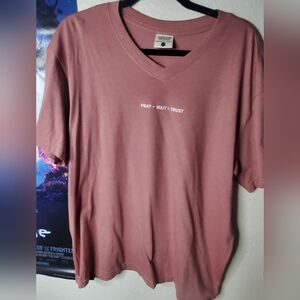 Anvil Mauve V-Neck T-Shirt - Pray Wait Trust